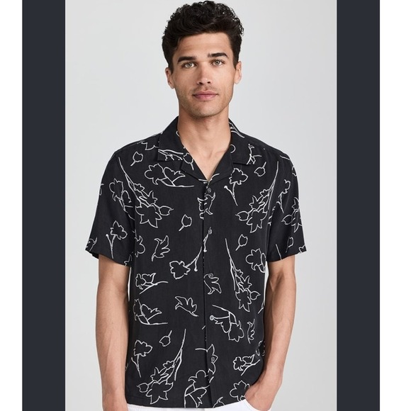Theory Other - Theory Irving SS CC Sketch Floral Shirt Mens XL